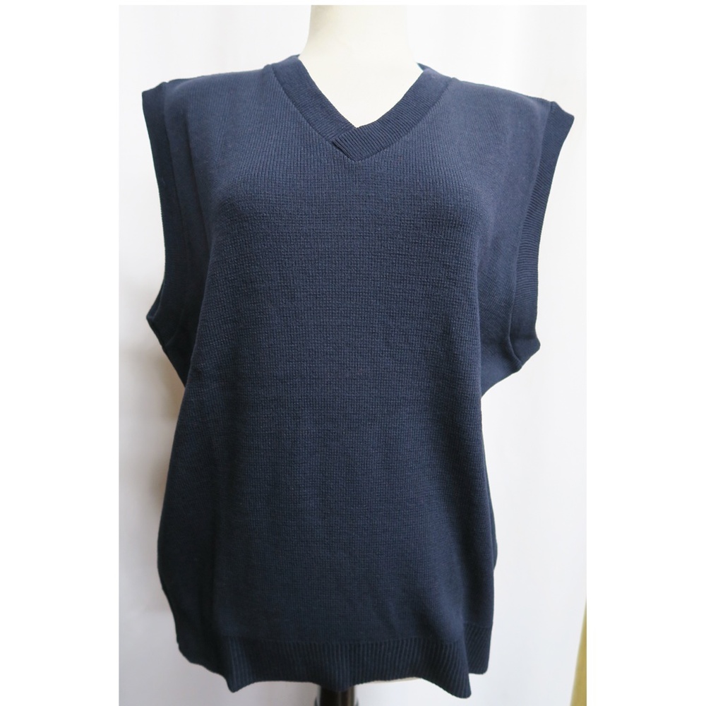 NEW - Vintage Women's V-Neck Pullover Sweater Vest - Navy Blue